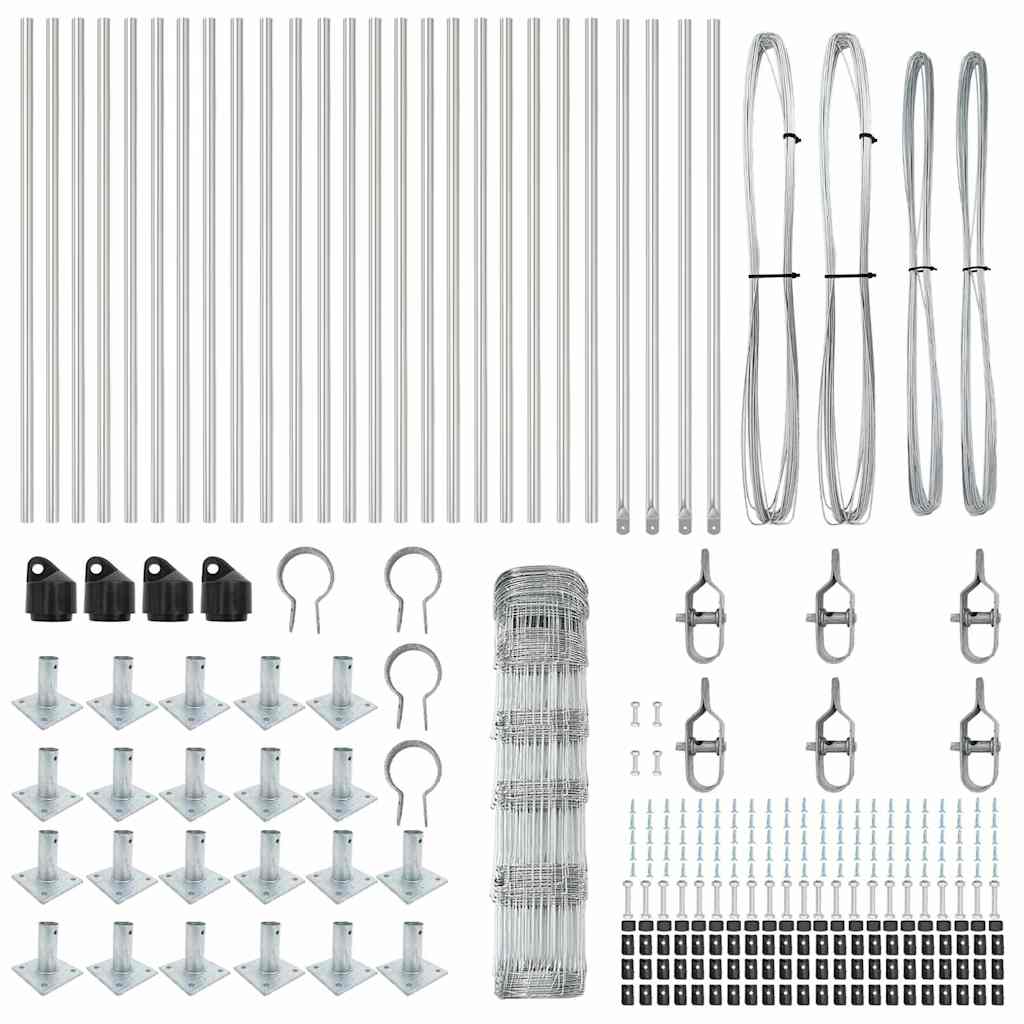 Wildzaun Silber 50 x 0,8 m Verzinkter Stahl